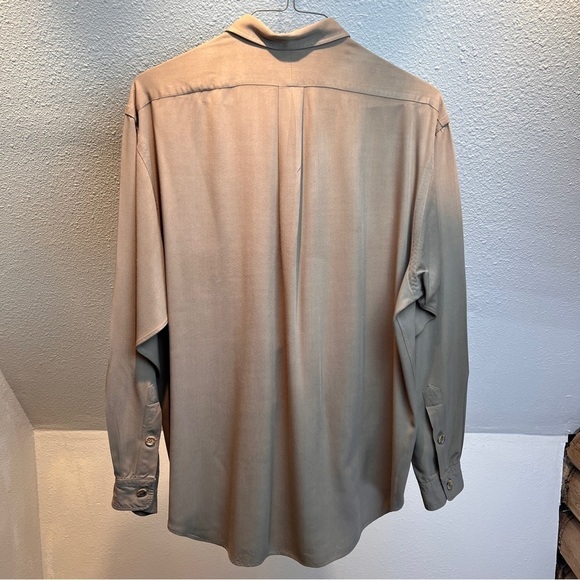 POLO RALPH LAUREN Silk Blend VINTAGE Long Sleeve Shirt w/2 Pockets. - Picture 7 of 8